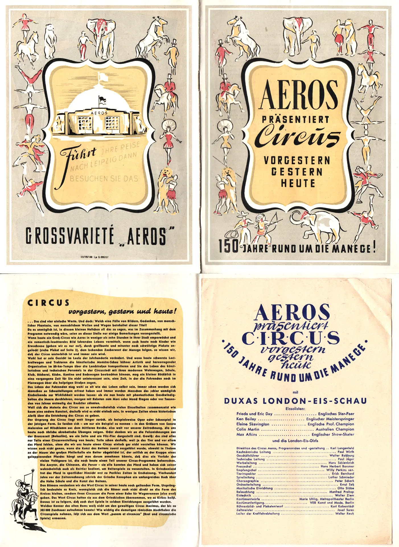 Programmheft AEROS Präsentiert Circus vorgestern - gestern - heute Programmheft AEROS Präsentiert Circus vorgestern - gestern - heute